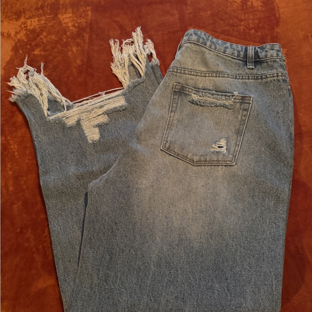 Wild & Free Wide Leg Distressed Jeans
